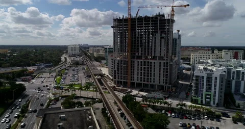 Tower Under Construction in South Miami Stock Footage 147335703