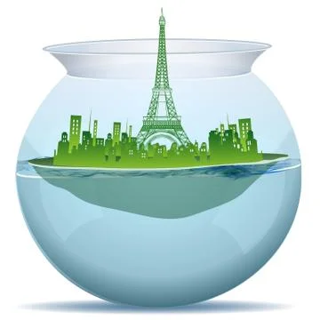 Tower in water pot Stock Illustration