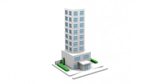 Tower on white background. 3D rendering Stock Illustration