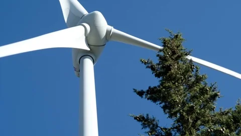Tower wind energy from below Stock Footage 115642395