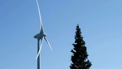 Tower wind energy from below Stock Footage 115642426