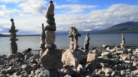 A tower in the wind, by the lake. Stock Footage 167133987