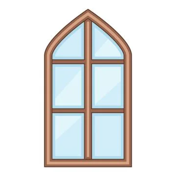 Tower window frame icon, cartoon style Stock Illustration