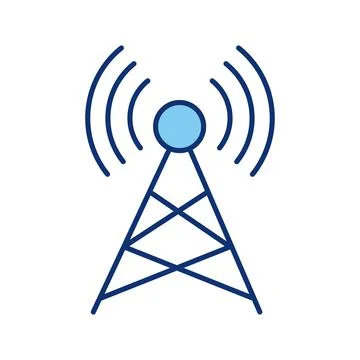 Tower wireless signal line style icon Stock Illustration