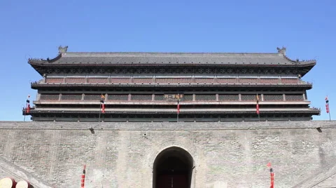 Tower of Xian City Wall  Stock Footage 982365