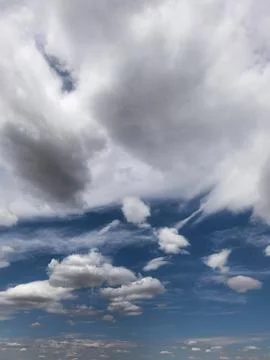 Towering Cloud Formation Above Blue Summer Horizon Stock Photos