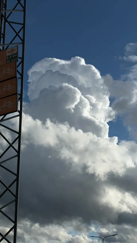 Towering Cumulus Clouds Over Vilnius Sky Stock Footage 337937196