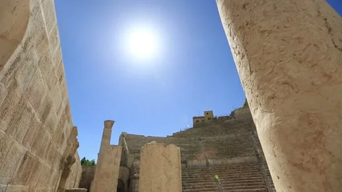 Towering over Ammans modern skyline is the Temple of Hercules, located at the Stock Footage 316539072