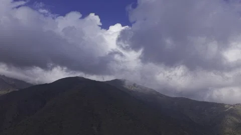 Towering Rain Cloud Over Santiago Valley And Andes 4K Stock Footage 343775947