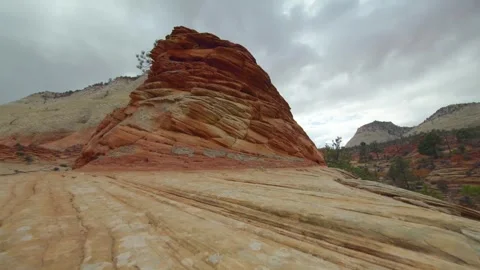 Towering Red Rock Sandstone Formations in Zion National Park, Utah, USA Stock Footage 331998911