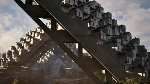 A towering skyscraper with a mesmerizing display of windows Ilustración de archivo