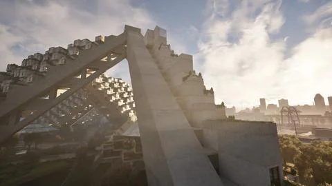 A towering skyscraper with a multitude of windows Ilustración de archivo