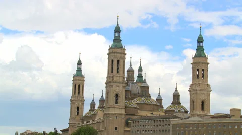 Towers of Basilica with fast clouds - Time Lapse Stock Footage 38716129