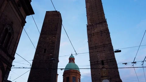 Towers of Bologna Hyperlapse Stock Footage 124424574