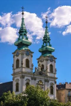 Towers with clock. Stock Photos