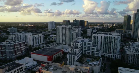 Towers in Edgewater at sunset Stock Footage 144656865