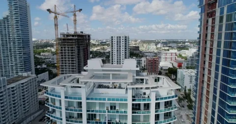 Towers in Edgewater under construction Stock Footage 149636782
