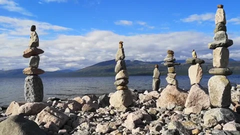 Towers by the lake Stock Footage 167134021