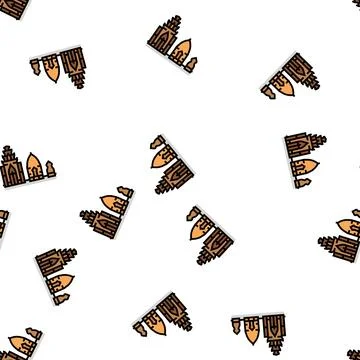 Towers po nagar vector seamless pattern Stock Illustration