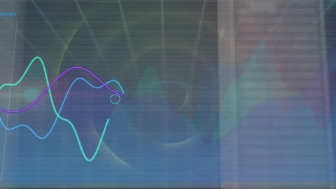 Towers rising, waveform traces drawing and cloud icon fading, visualizing server Stock Footage 334788080