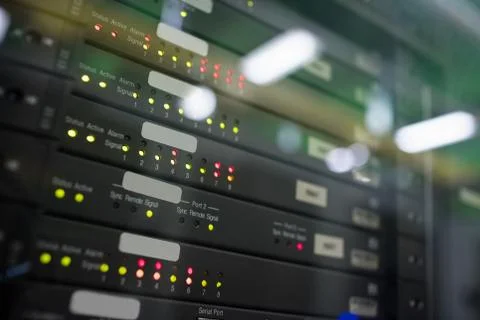 Towers in server room Stock Photos