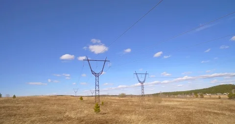 Towers With Wires Vídeo Stock 89837711