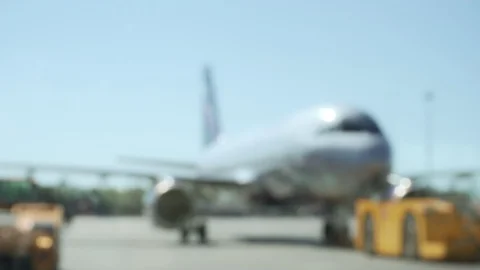 Towing an airplane on the runway. Stock Footage 89779559