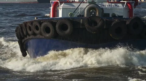 Towing barge Stock Footage 52823616