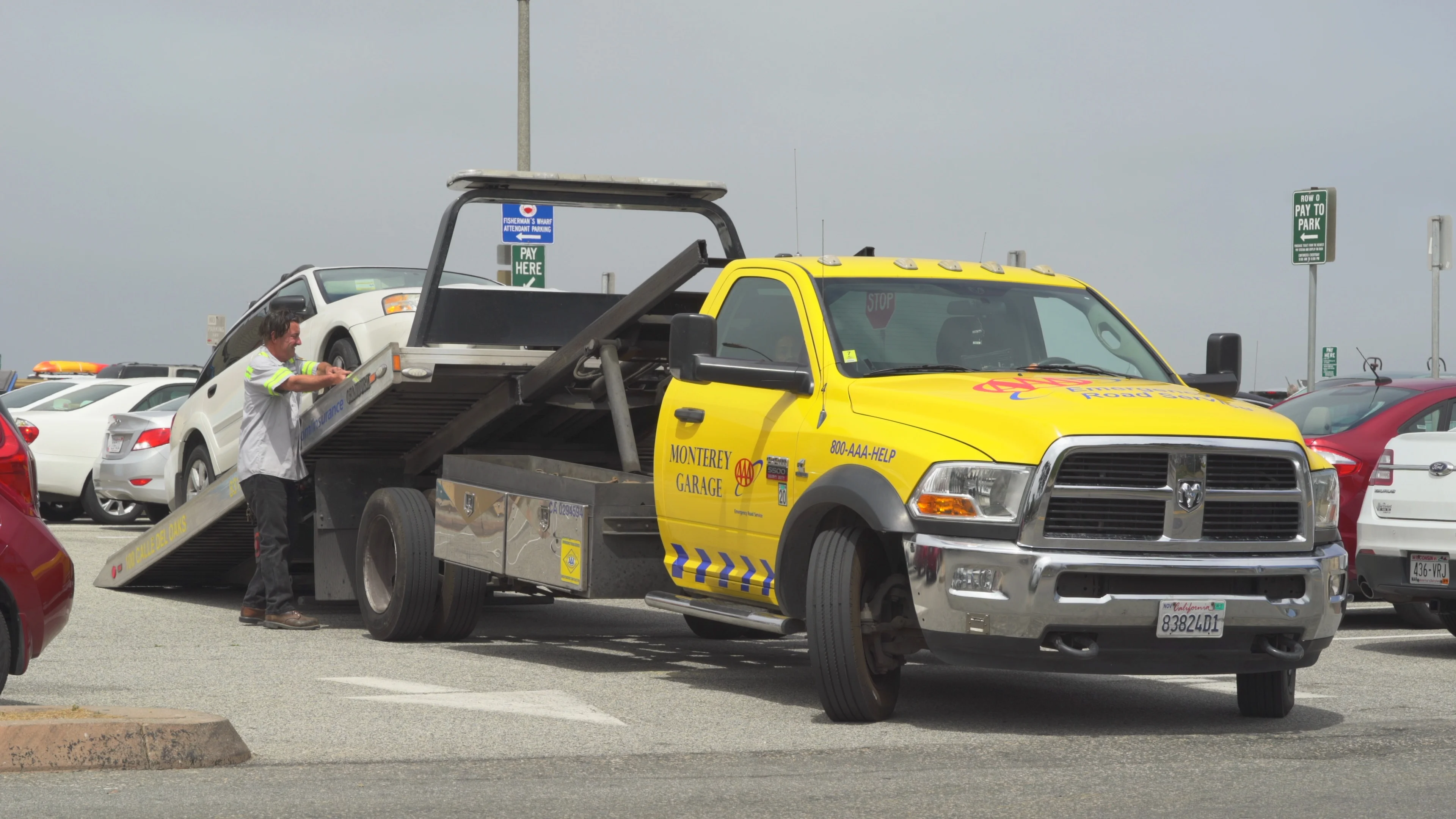 Video Towing Car Tow Truck Tows Away A Car Monterey Bay