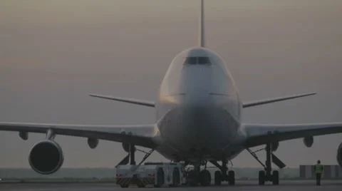 Towing cargo plane Stock Footage 11322595