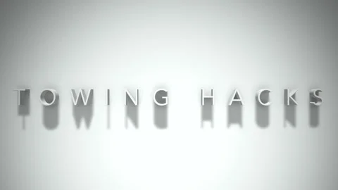 Towing hacks 3D title animation white text on a white background Stock Footage 299822684