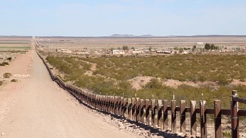 Town alongside Mexican border Stock Footage 109170424