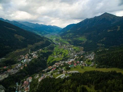 Town in the Alps. Stock Photos