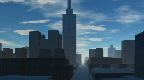 Town and blue sky Stock Footage 33221983