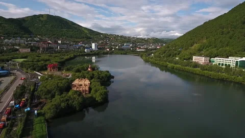Town and mountains Stock Footage 174987543