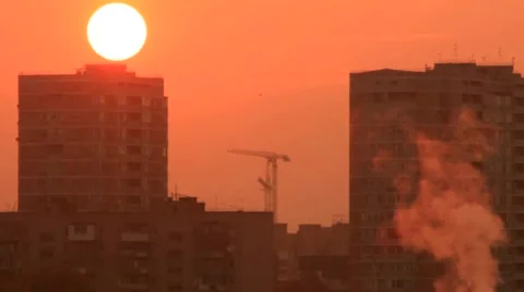 Town apartment at sunset Stock-Footage 53301425