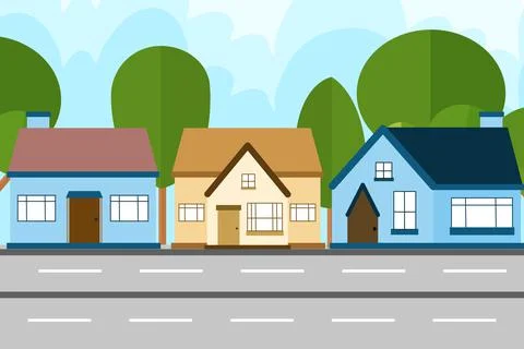 Town Background Vector Stock Illustration