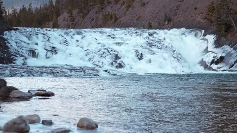 Town of Banff and Bow Falls Stock Footage 70800846
