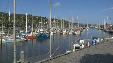 Town Basin and head of Navigation, Whangarei, New Zealand Stock Footage 70686722