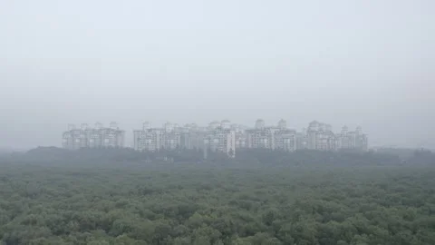 A town between forest, New Mumbai Stock Footage 198667643