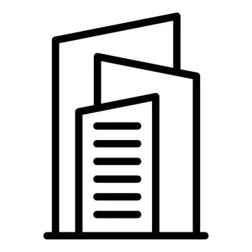 Town building icon outline vector. Modern store Ilustración de archivo