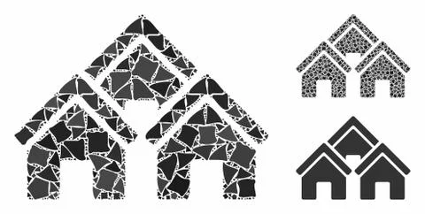 Town buildings Composition Icon of Abrupt Items Ilustración de archivo