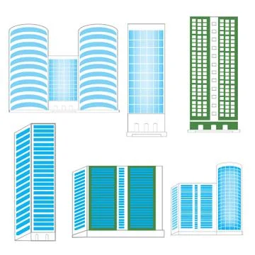 Town buildings Stock Illustration
