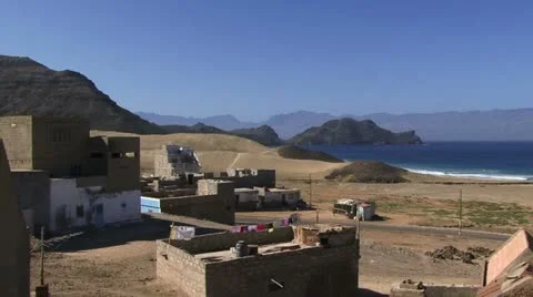 Town on Cape Verde Stockbeeldmateriaal 21435115