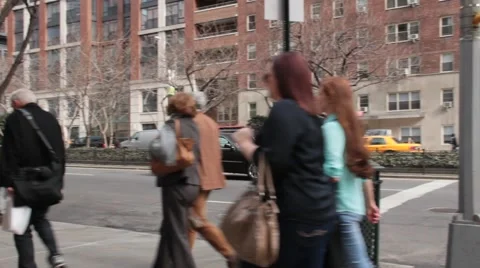 Town Car Moving Left to Right down Park Avenue in New York City Stock Footage 53892115
