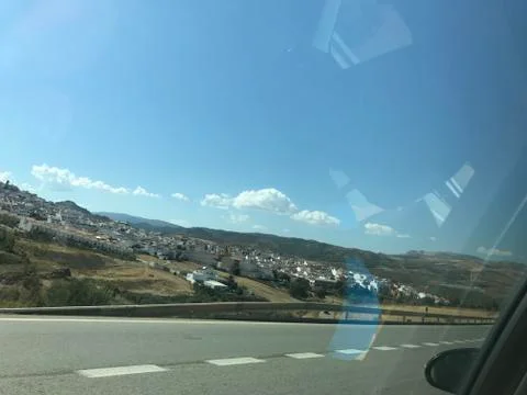 Town from a car window Stock Photos