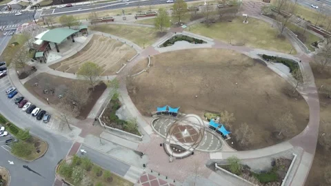 Town center drone view Stock Footage 237022426