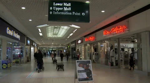 Town centre shopping mall Stock Footage 25276169