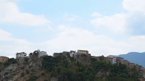 Town On A Cliff Stock Footage 74737206