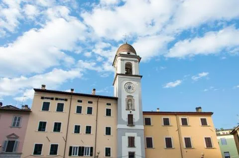Town Clock in a blu sky Stock Photos